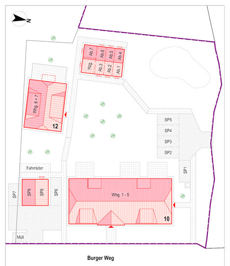 Wohnen an der Schlei Burger Weg 10 & 12 Lageplan