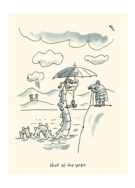 Schottland Nessie Foto Tourismus Kamera Karikatur Cartoon Funny Pictures