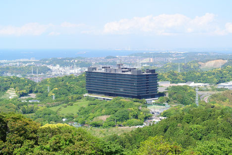 武山展望台から、大きな建物はNTT通信研究所