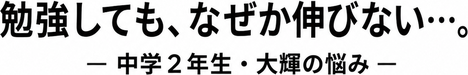 勉強しても成績が上がらない中学2年生の大輝の物語。タブレット学習や集団塾の授業を受けても覚えられず、テストで結果が出ないまま自信を失っていく様子を描いている。