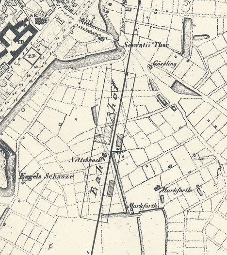 Mangerplan 1839 - Der Bahnhof wurde nachträglich eingezeichnet. - 6222.284.15