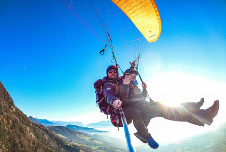 Tandem Paragliding in summer