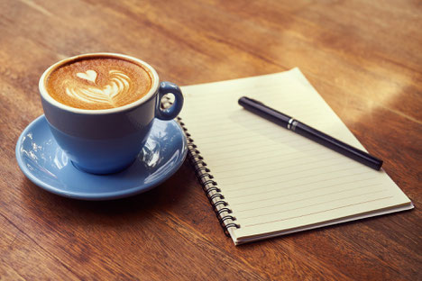 Cafe Kaffee Notizen Block Morgenroutine