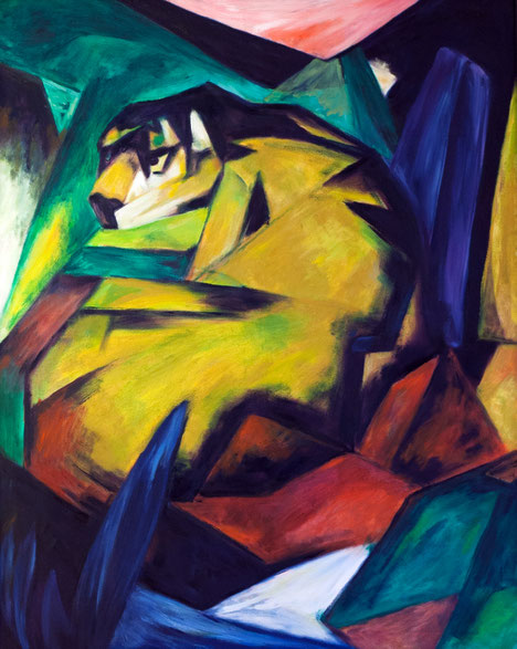 Hier sollte die Kopie des Tigers von Franz Marc zu sehen sein