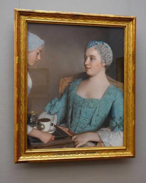 Le Petit Dejeuner, Etienne Liotard, c. 1753, currently/Dez 2014 Neue Pinakothek München. Photo: Epochs of Fashion