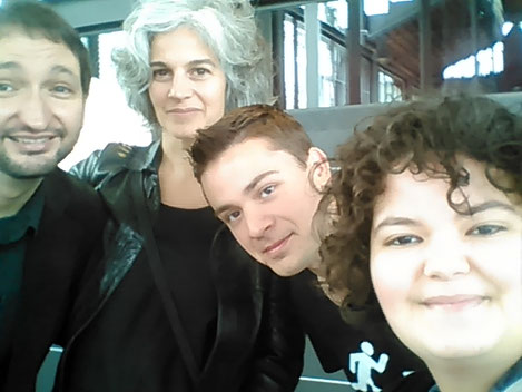 D'esquerra a dreta: Aniol Rafel, Maria Bohigas, Jordi L. Coll i Mixa