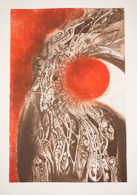 Wut als Thema in einer Radierung von Katharina Lechner, Atelier tiefdruckArt