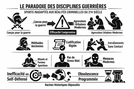 Le fossé entre les arts martiaux et l'autodéfense moderne