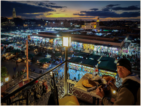 Marokko, Marrakesch, Djemaa el Fna, Jeema El Fna, Café de France, Café de France Marrakesch
