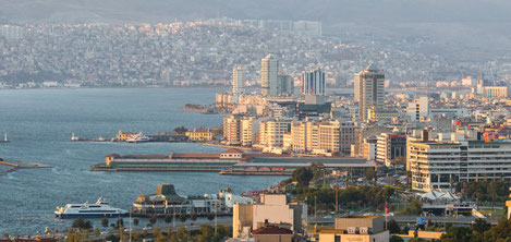 The view of the city of Izmir from Asims balcony