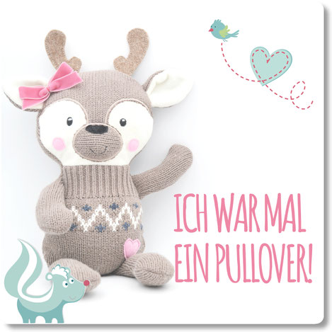 Stickdatei Reh, ITH Reh, Upcycling, Aus Alt mach Neu