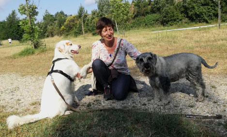 Moi & les chiennes Nouba & Fripouille dans un parc