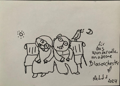 Widmung von Mehrdad Zaeri für das Moderne Blasorchester Oppau nach dem gemeinsamen Projekt am 15.06.24