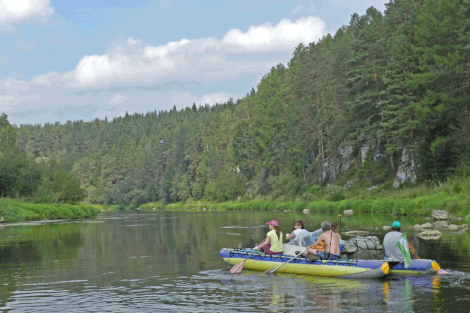 Katamaran-Tour Tschussowaja Ural