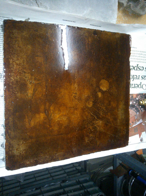 Muestra oxidado con sellador 