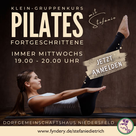 Pilates Gruppenkurs immer Mittwochs 19.00 - 20.00 Uhr
