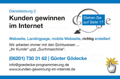 Mit 1 Klick... zum Thema "Kunden gewinnen mit dem eigenen Internetauftritt!" (inklusive 20 Branchenlösungen, Tipps, uvm.)