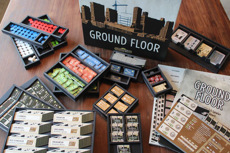 Brettspielinsert für Ground Floor befülltes Inlay mit Spielmaterial