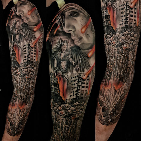 Tattoo Tätowierung Sleeve Dark Art