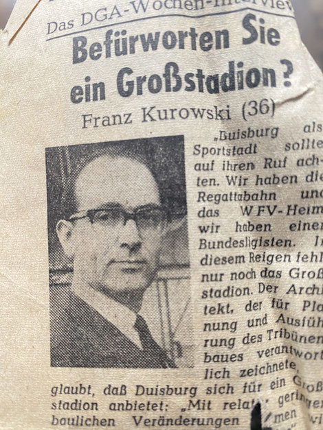 Artikel mit dem Architekten Kurowski in der WAZ