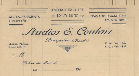 Emile Coulais, photographe à Bricquebec, Manche