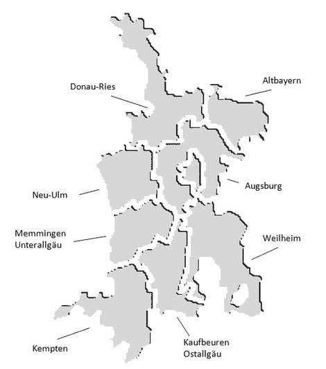 Regionen im Bistum Augsburg