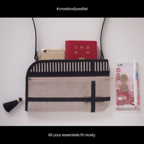 グログラン紺の上品なお財布ショルダー