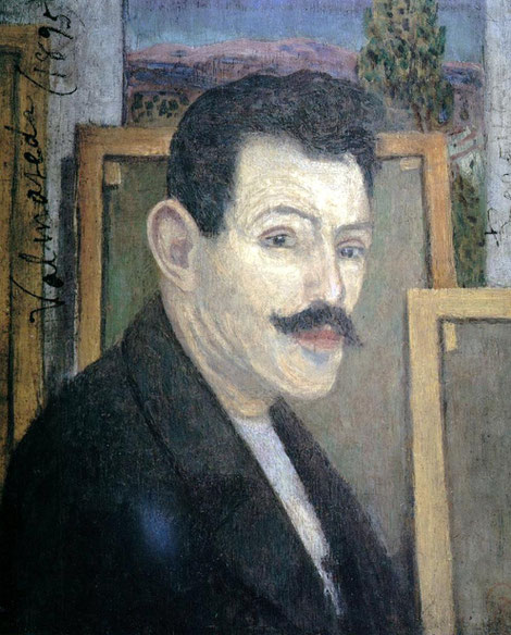 Darío de Regoyos(1857-1913) Autorretrato,1902.Óleo sobre tabla.46x37cm.Museo de Bellas Artes de Asturias. Su talento pone de manifiesto su calidad humana,especialmente la discreción y dignidad con las que había afrontado tanta indiscreción.