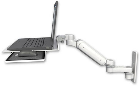医療・産業用 昇降式ノートPCアーム｜ASUL180-W3-LUS-AS1（壁面固定・ROMリミット搭載）