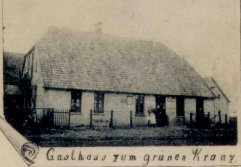 Gasthaus "Zum grünen Kranze" (Ansichtskarte um 1900)