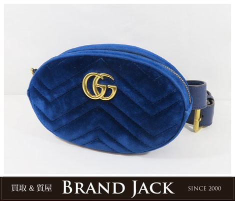 Gucci GGマーモント ボディバッグ レザー ウェストポーチ