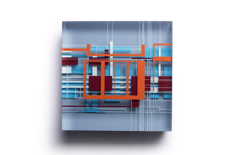 Whoosh | glued, polished glass, acrylic paint  | 25 x 25 x 6 cm  | 2019