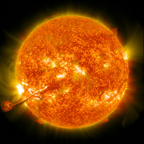 Close up photo of the sun