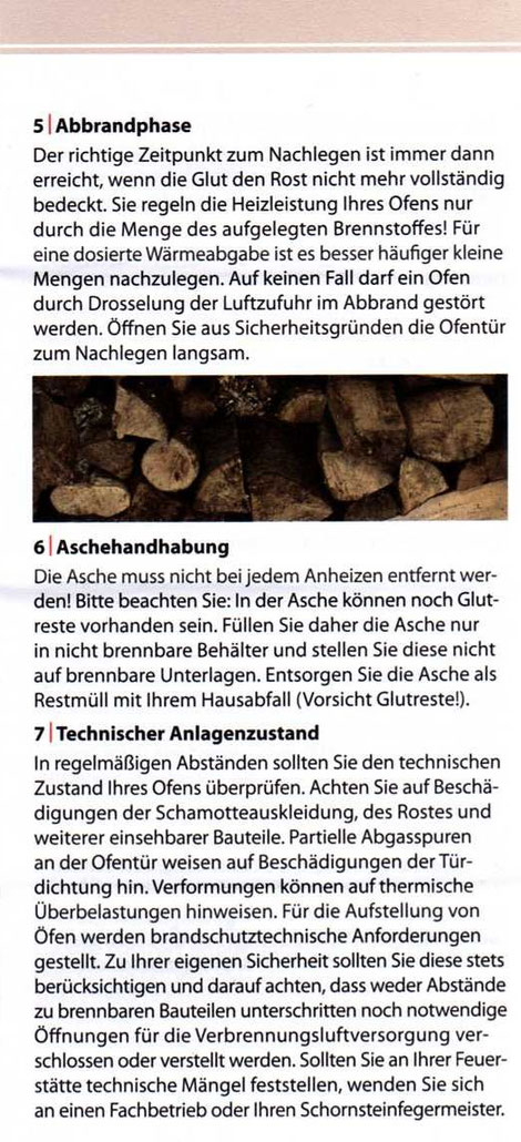 Schornsteinfeger, Heizen mit Holz, Feuerwissen