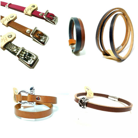 bracelets-cuir-acier-artisan-création-Lyon-Villeurbanne-maroquinerie