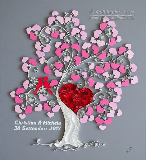 quilling , quilling paper, paper art, art, love, design, love heart, the love tree, love tree, quilling tree, anniversary, love art, wedding art, guess book, hearts, quilling art, quilling paper art