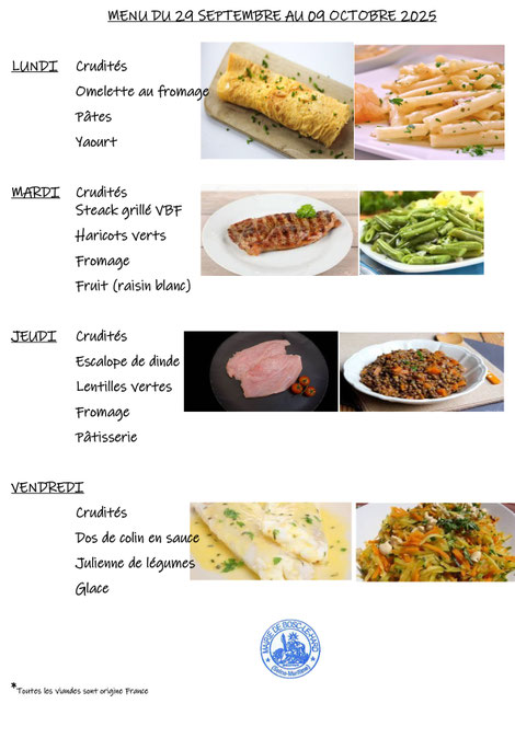 MENU CANTINE