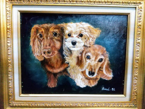 ご依頼品・F6号・犬の肖像画