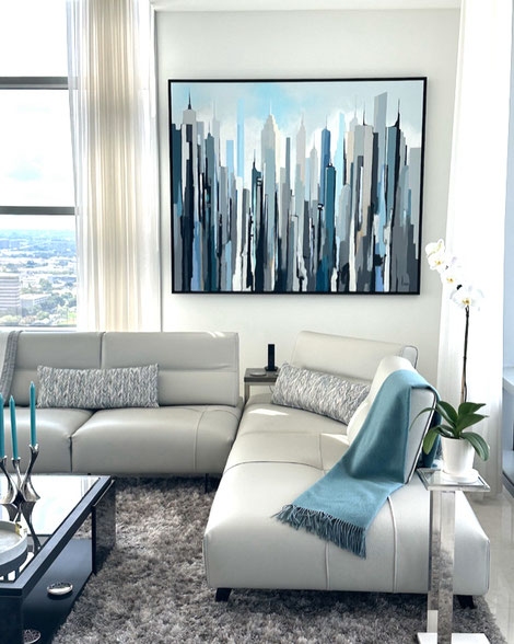 City In Blue, 60" x 72", private collection, Houston, Texas