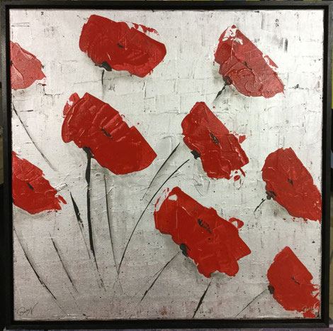 Acrylbild Mohnblumen