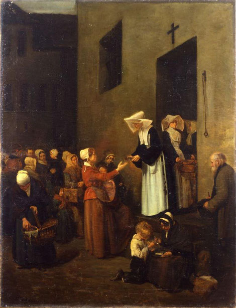 François Bonvin, La charité, 1851