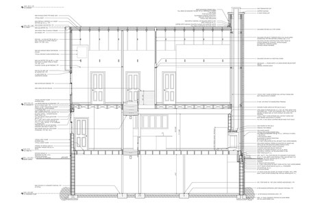 Section showing exposed structural elements. 