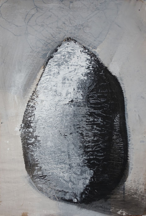 "17-081" - acrylique sur krafts encollés (libre) - 119 x 79 cm - 2017