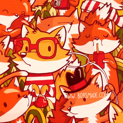 Bobsmade print Foxes & Penuins