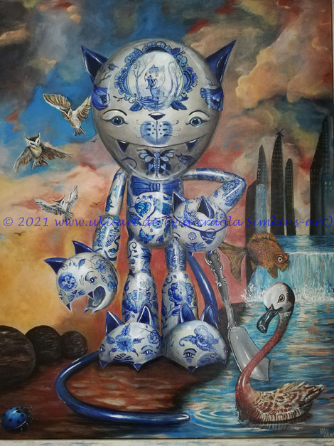 Acrylic painting 100 x80 cm, copy from Simkins art