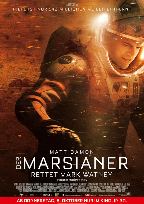 Der Marsianer Film - Ridley Scott - Matt Damon - Kate Mara - 20th Century Fox - kulturmaterial