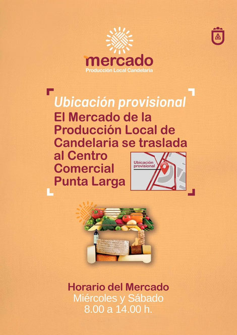 Nueva ubicación provisional para el Mercado del Agricultor de Candelaria en la plaza del Centro Comercial Punta Larga