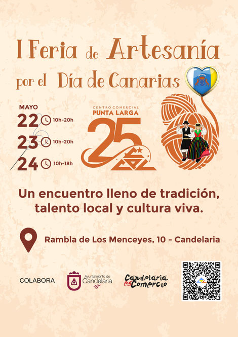 22, 23 y 24 mayo: I Feria de Artesanía por el Día de Canarias en el Centro Comercial Punta Larga en Candelaria