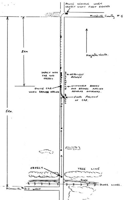 Mappa dell'incidente di Val Johnson