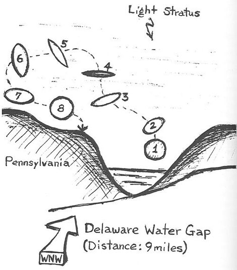 Illustration of the sighting. (credit: NICAP / Hall)
